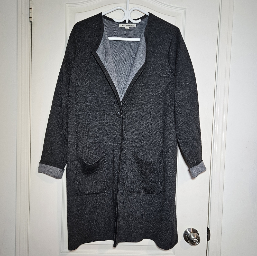 Gray Longline Cozy Cabincore Cardigan with Pockets
